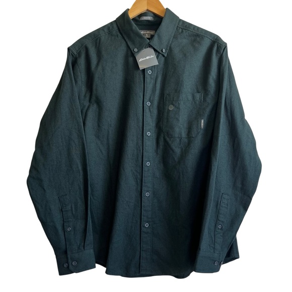 Eddie Bauer NEW Men's Avocado Green Button-Up Size Large Shirt - Picture 1 of 7